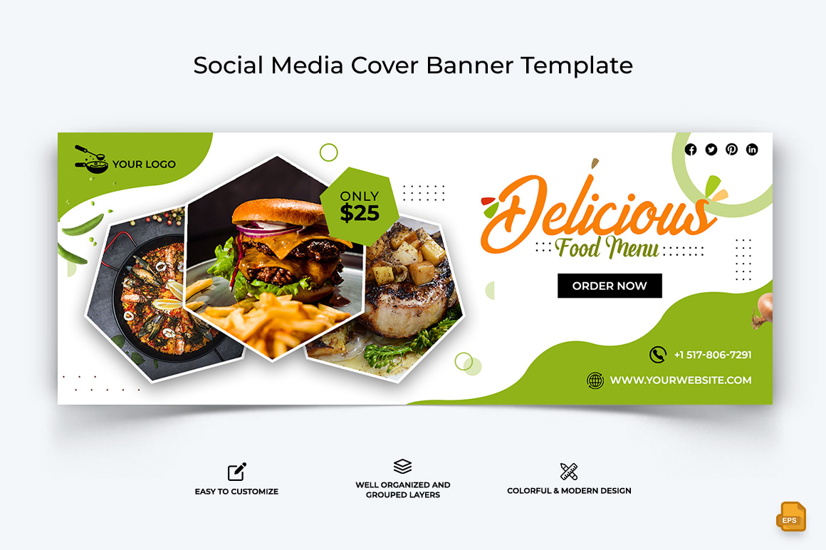 Food and Restaurant Facebook Cover Banner Design-036