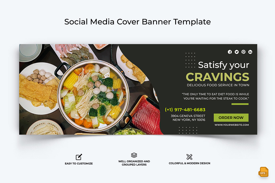 Food and Restaurant Facebook Cover Banner Design-039