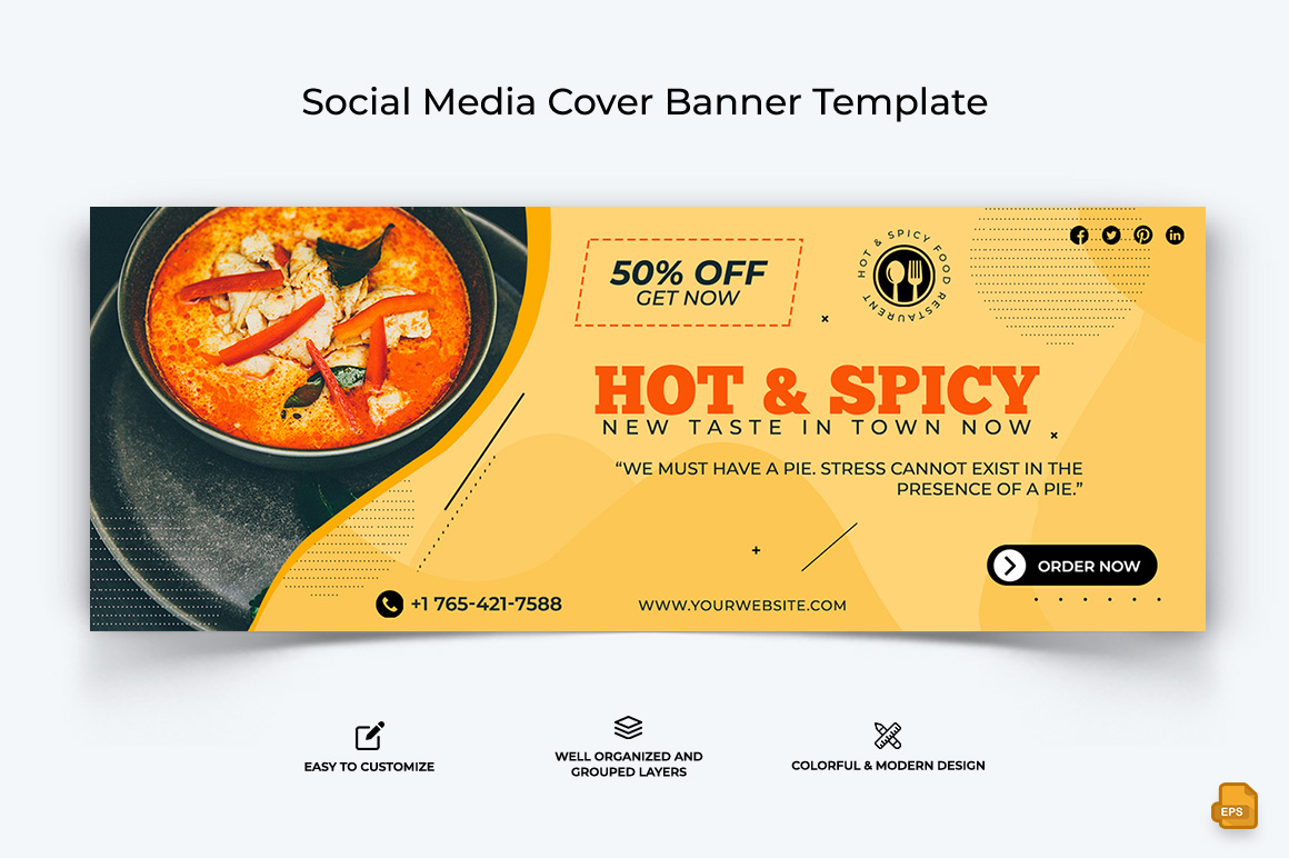 Food and Restaurant Facebook Cover Banner Design-041