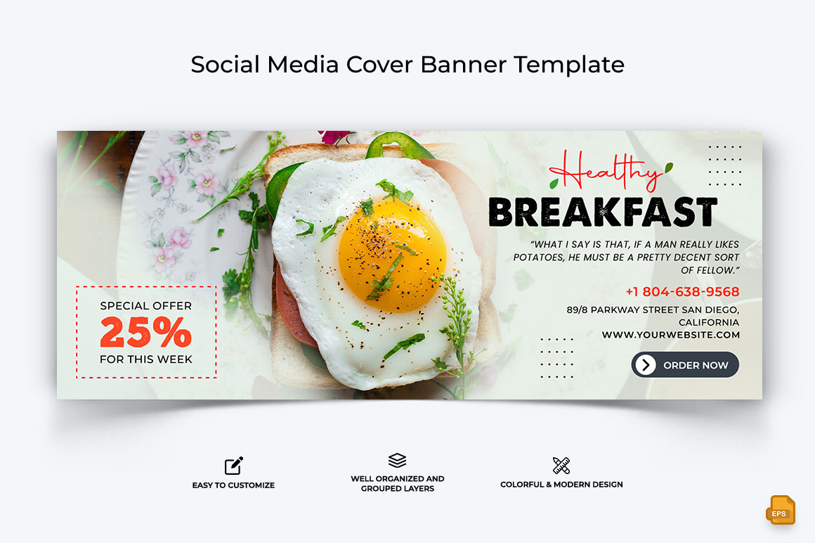 Food and Restaurant Facebook Cover Banner Design-042