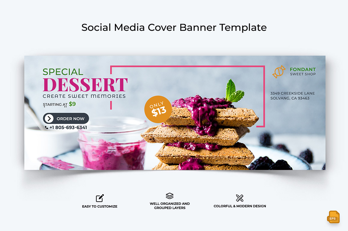 Food and Restaurant Facebook Cover Banner Design-046