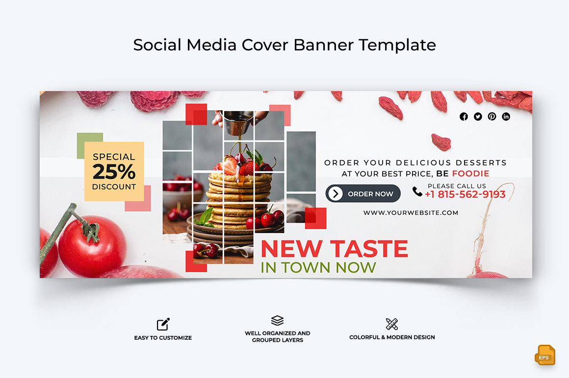 Food and Restaurant Facebook Cover Banner Design-047