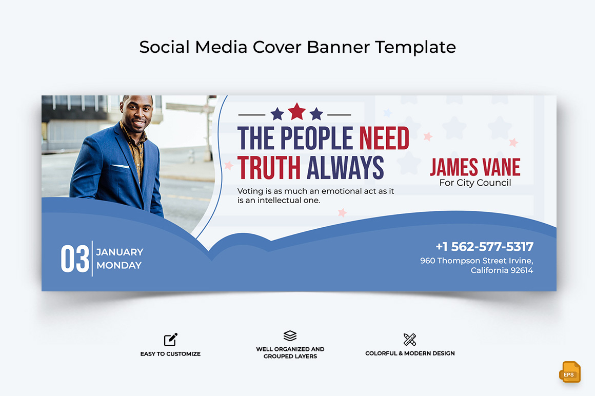 Political Campaign Facebook Cover Banner Design-007