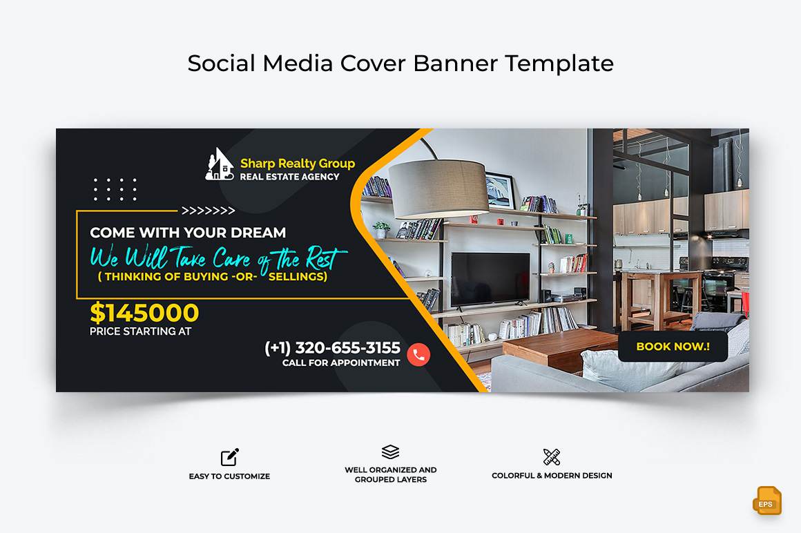 Real Estate Facebook Cover Banner Design-003