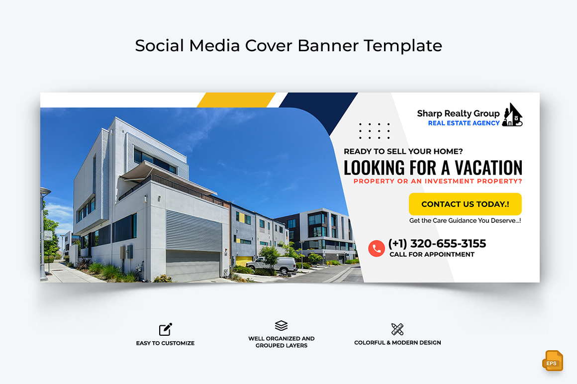 Real Estate Facebook Cover Banner Design-007