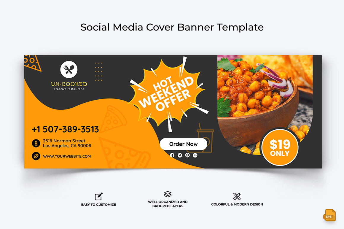 Restaurant and Food Facebook Cover Banner Design-002