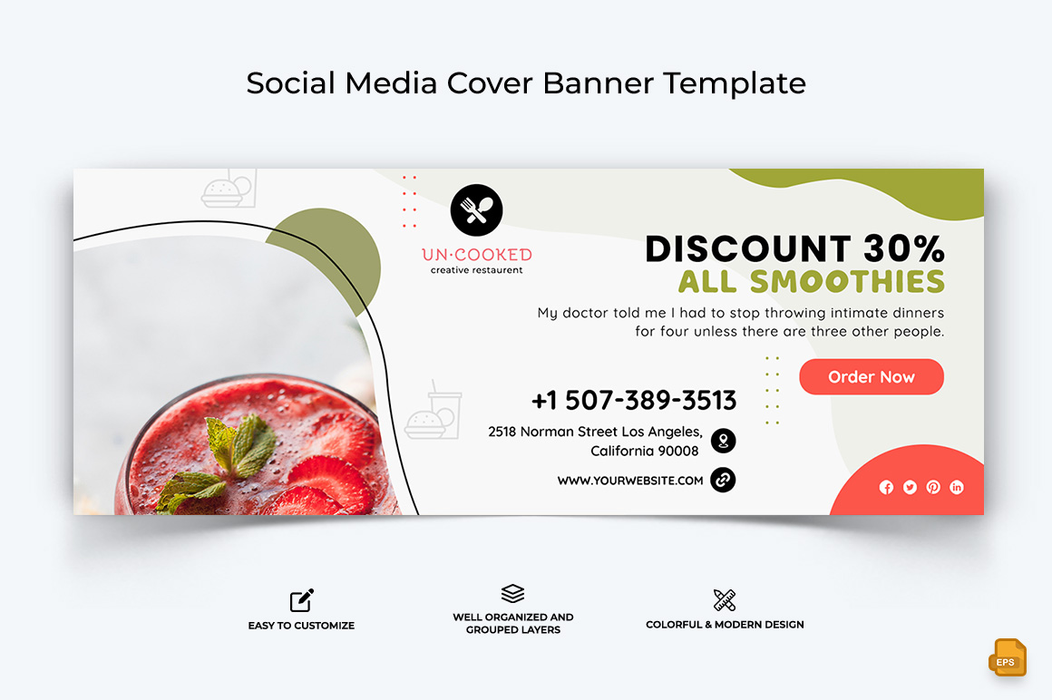 Restaurant and Food Facebook Cover Banner Design-003