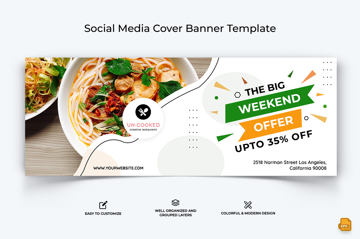 Restaurant and Food Facebook Cover Banner Design-006