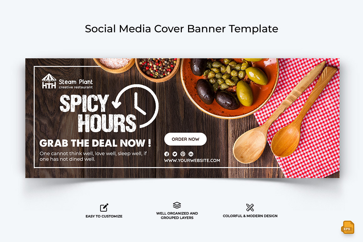 Restaurant and Food Facebook Cover Banner Design-016