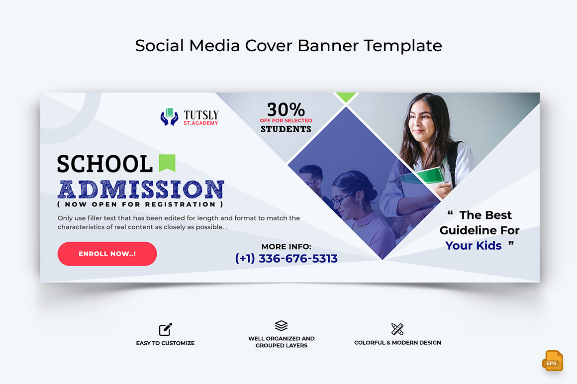 School Admission Facebook Cover Banner Design-001