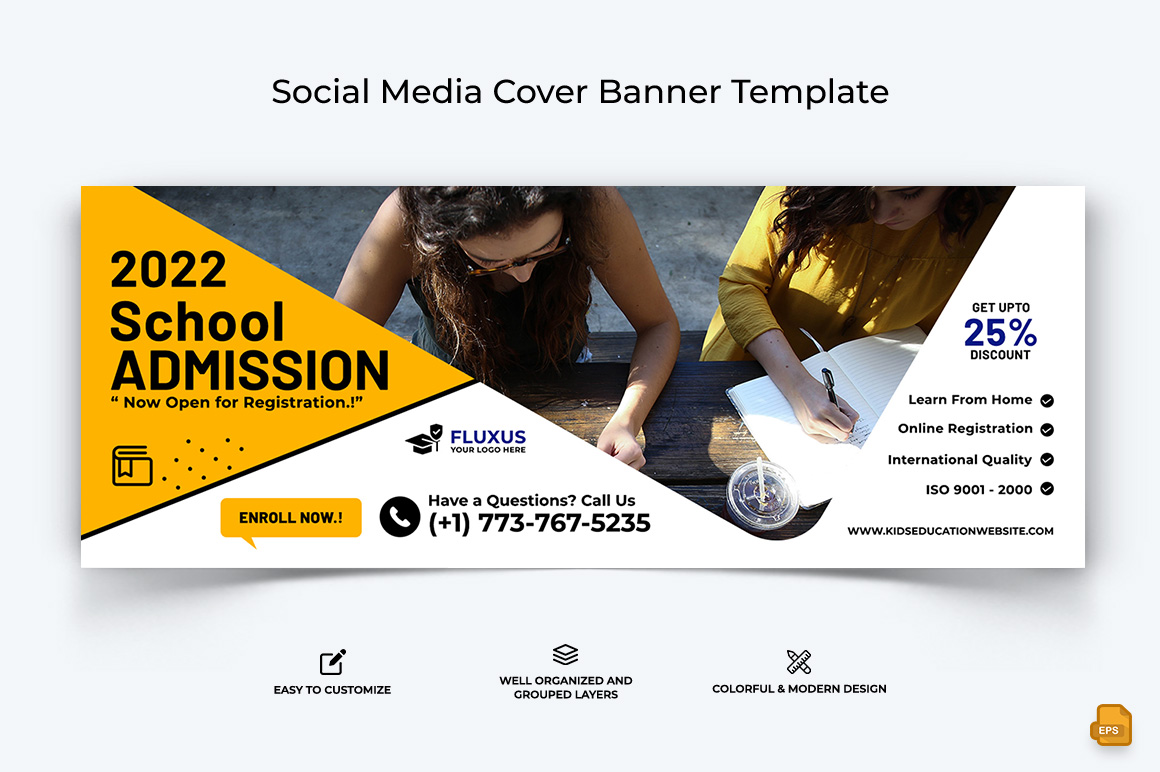 School Admission Facebook Cover Banner Design-020