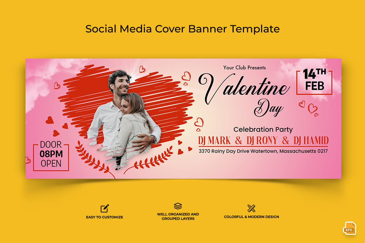 Valentines Day Facebook Cover Banner Design-001