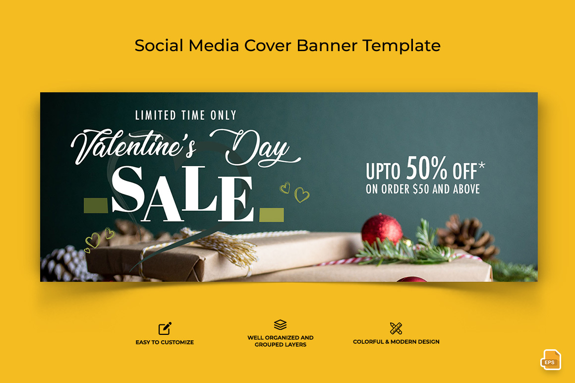 Valentines Day Facebook Cover Banner Design-003