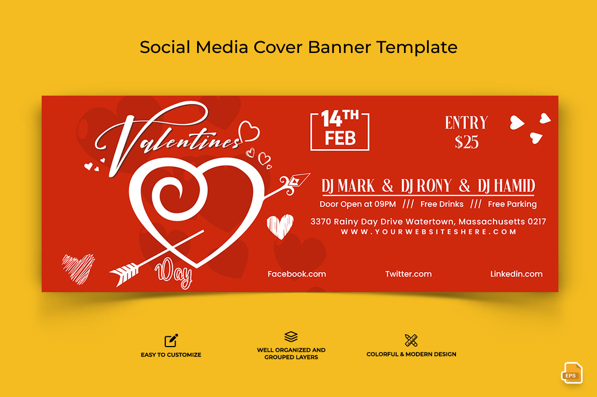 Valentines Day Facebook Cover Banner Design-004