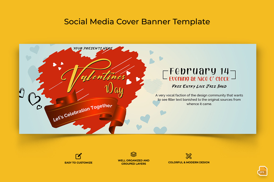 Valentines Day Facebook Cover Banner Design-005