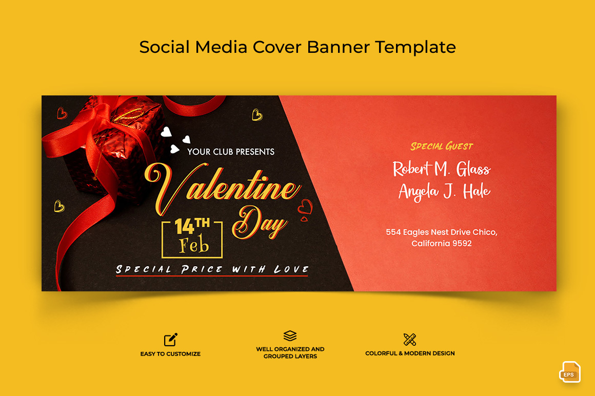 Valentines Day Facebook Cover Banner Design-006