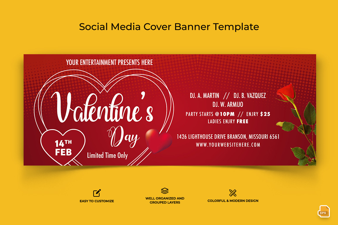 Valentines Day Facebook Cover Banner Design-008