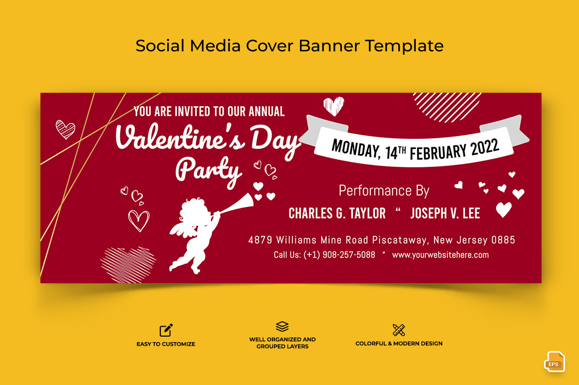 Valentines Day Facebook Cover Banner Design-009