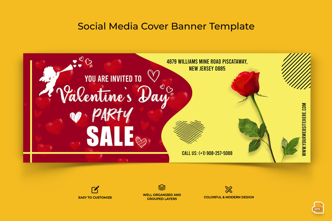 Valentines Day Facebook Cover Banner Design-012