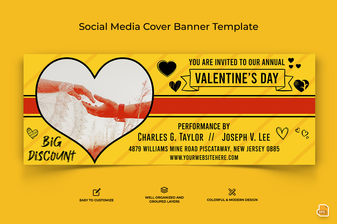 Valentines Day Facebook Cover Banner Design-013