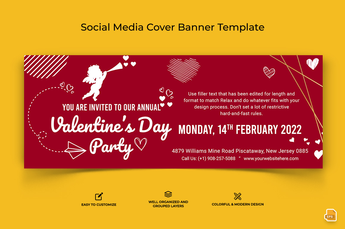 Valentines Day Facebook Cover Banner Design-014