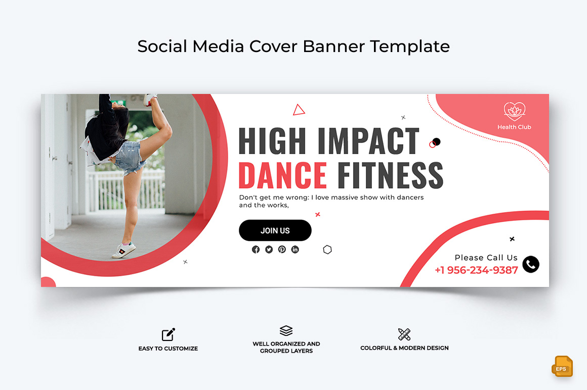 Zumba Dance Facebook Cover Banner Design-004