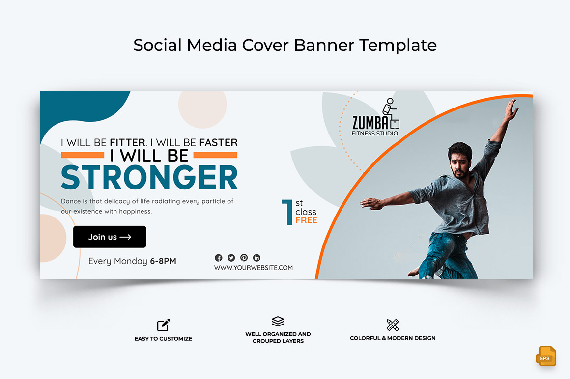 Zumba Dance Facebook Cover Banner Design-009