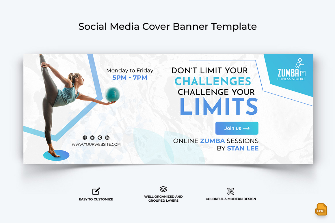 Zumba Dance Facebook Cover Banner Design-010