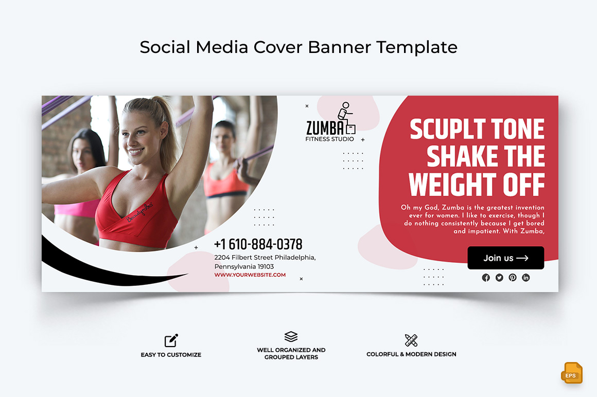 Zumba Dance Facebook Cover Banner Design-013