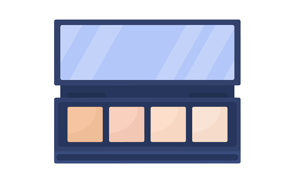 Eyeshadow palette semi flat color vector object