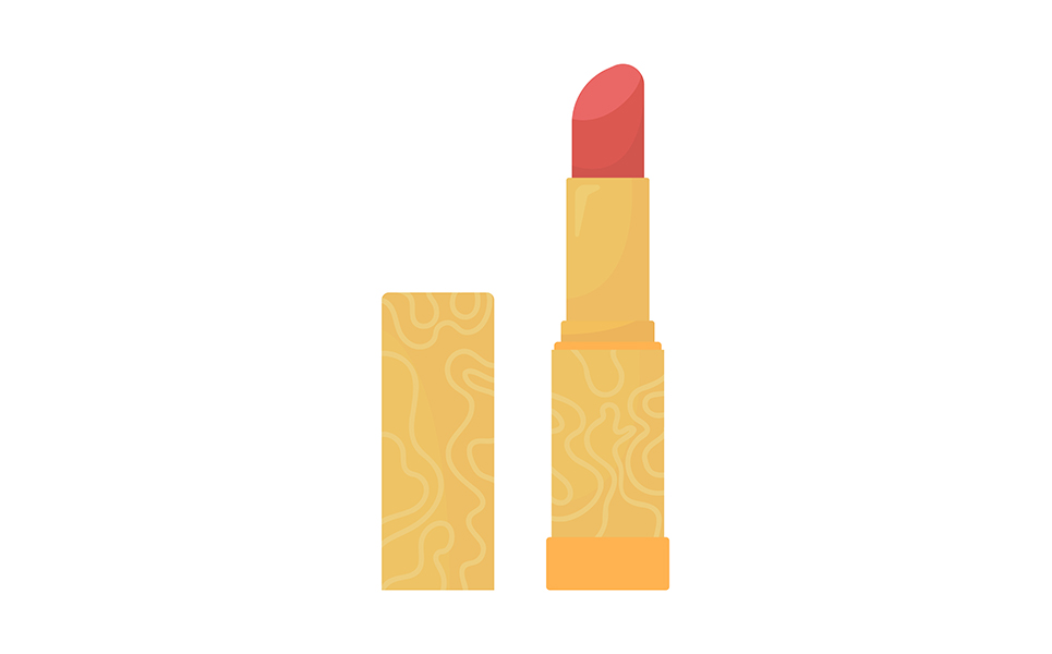 Red lipstick semi flat color vector object