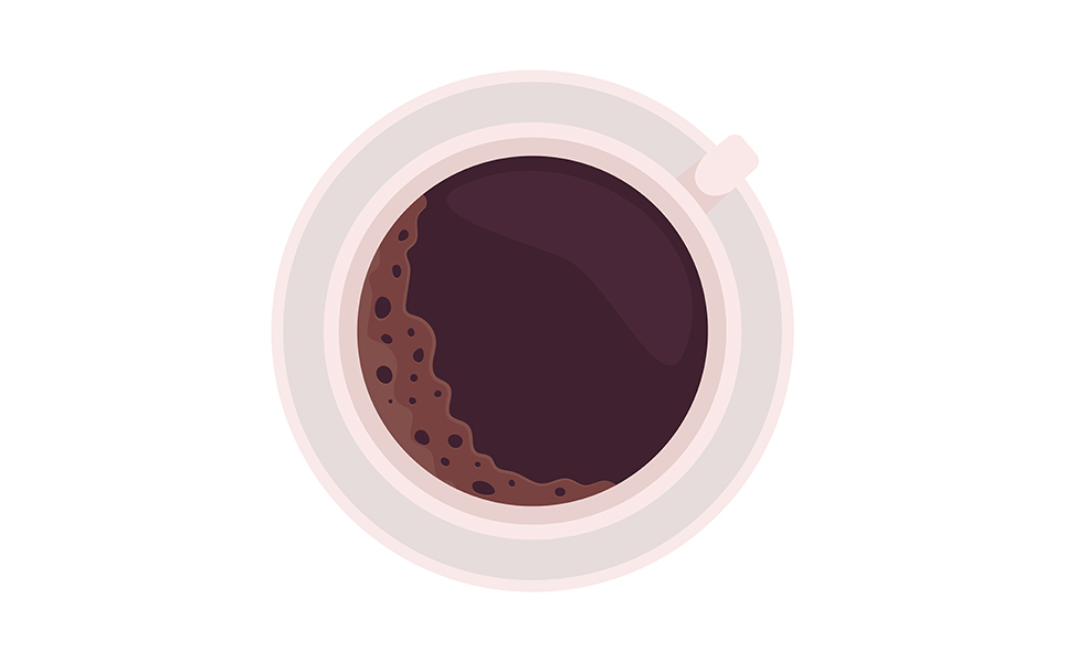 Coffee in cup semi flat color vector object