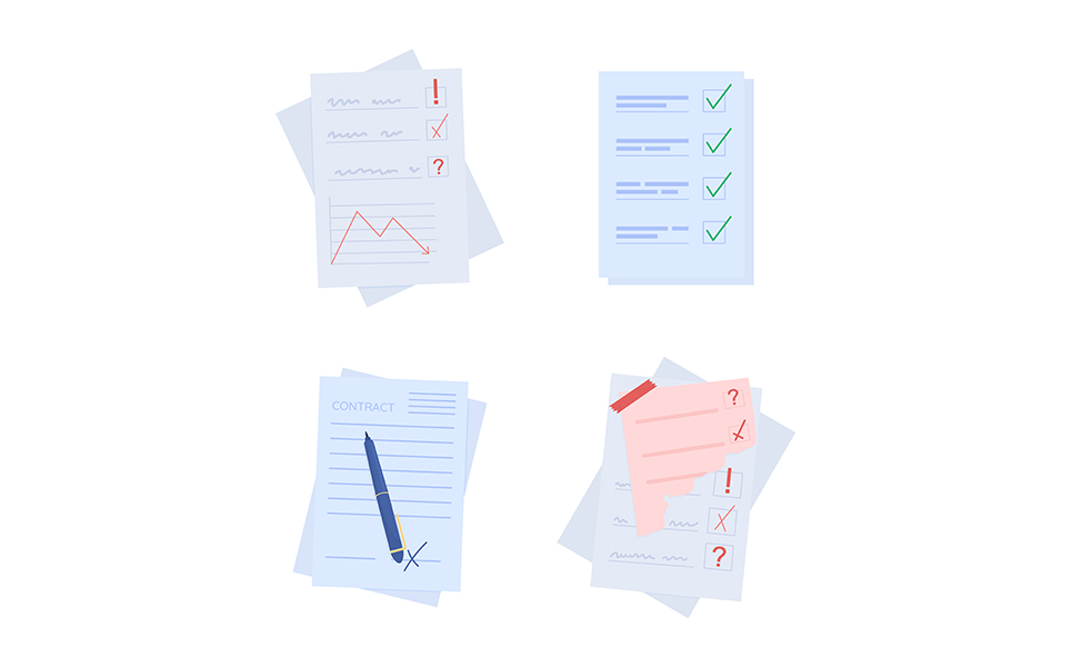 Notes on papers semi flat color vector object set