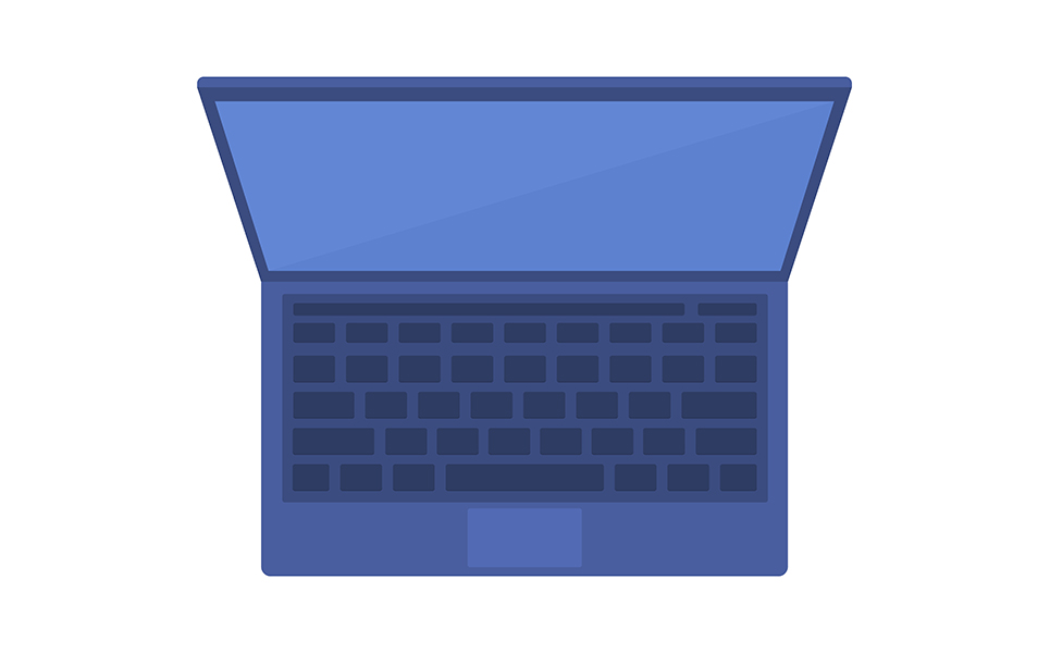 Laptop semi flat color vector object