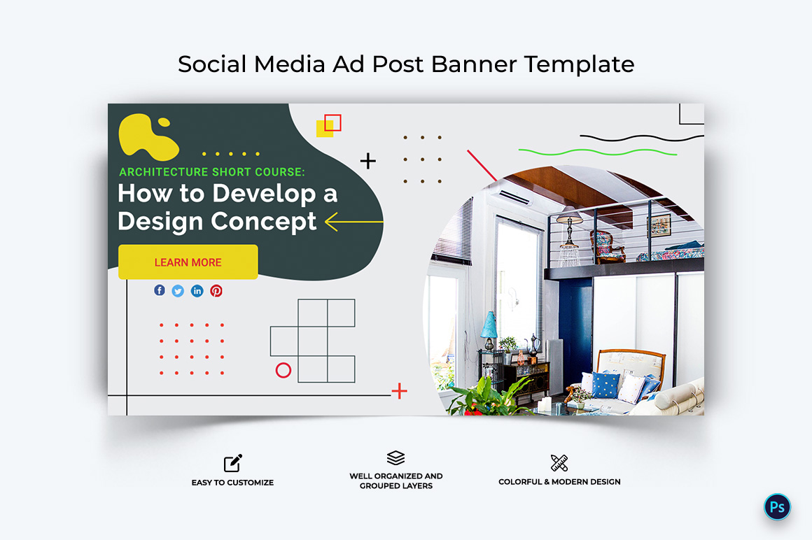 Architecture Facebook Ad Banner Design Template-11