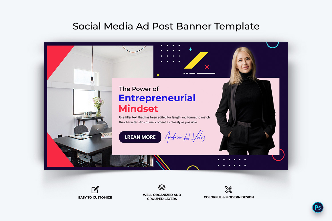 Business Service Facebook Ad Banner Design Template-22