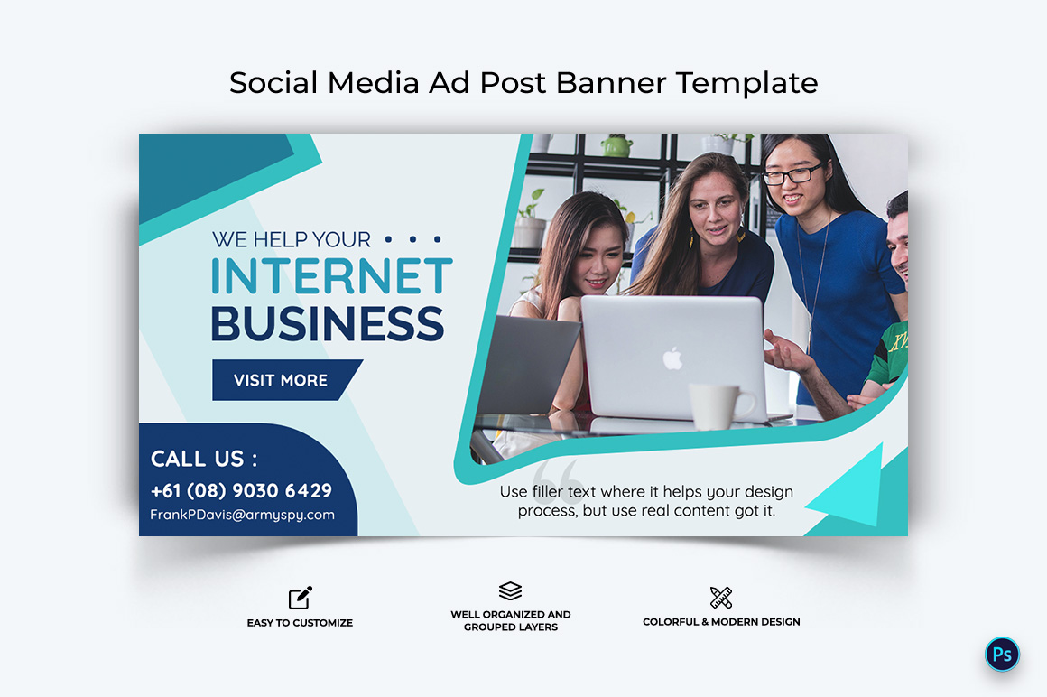 Business Service Facebook Ad Banner Design Template-46