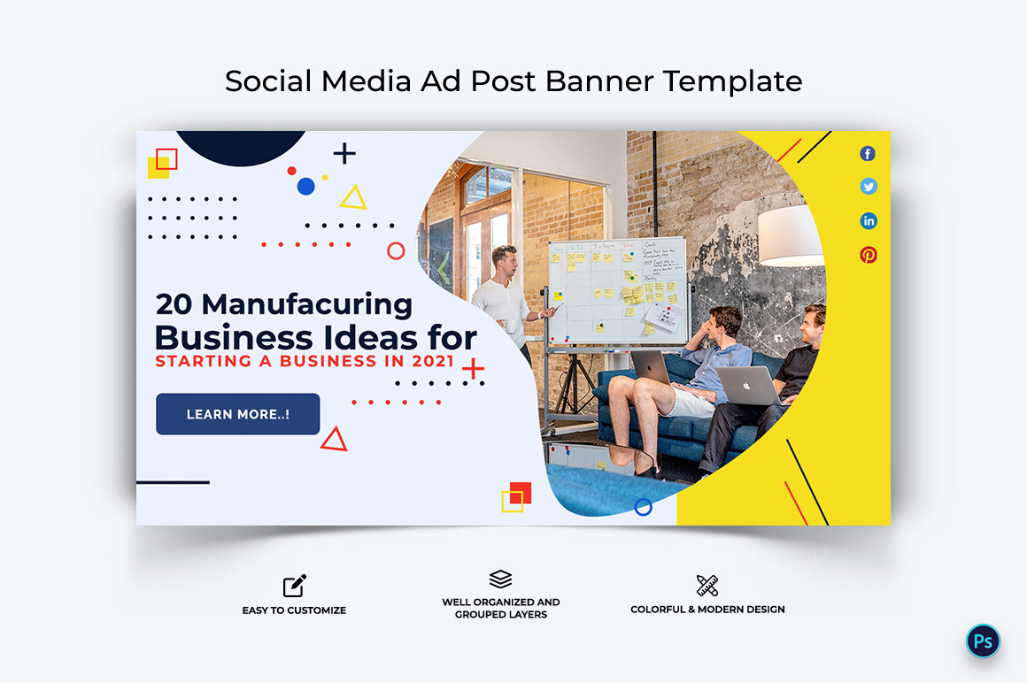 Business Service Facebook Ad Banner Design Template-56