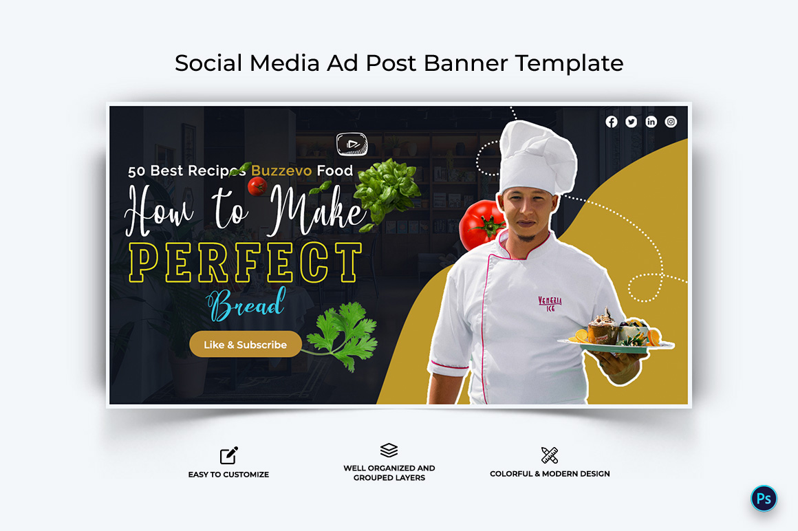 Chef Facebook Ad Banner Design Template-04