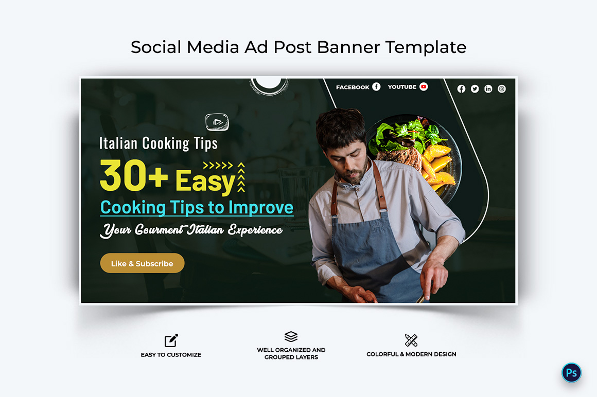 Chef Facebook Ad Banner Design Template-08