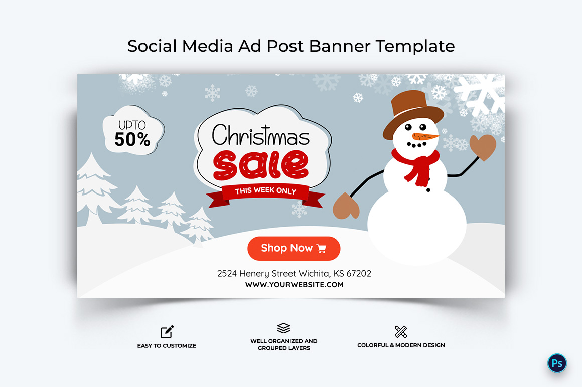 Christmas Sale Offer Facebook Ad Banner Design Template-06