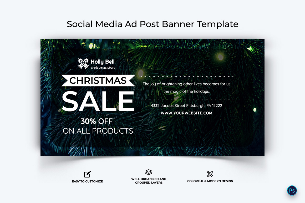 Christmas Sale Offer Facebook Ad Banner Design Template-08