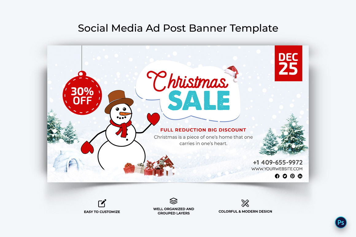 Christmas Sale Offer Facebook Ad Banner Design Template-09