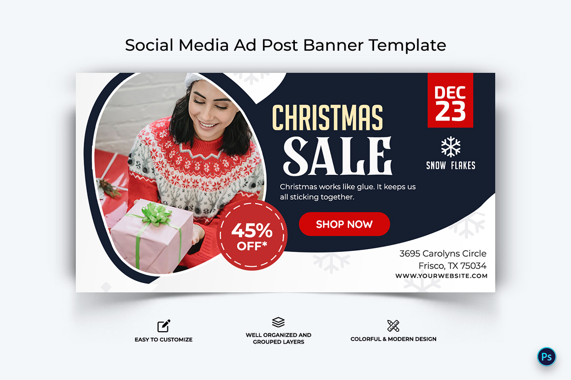 Christmas Sale Offer Facebook Ad Banner Design Template-10