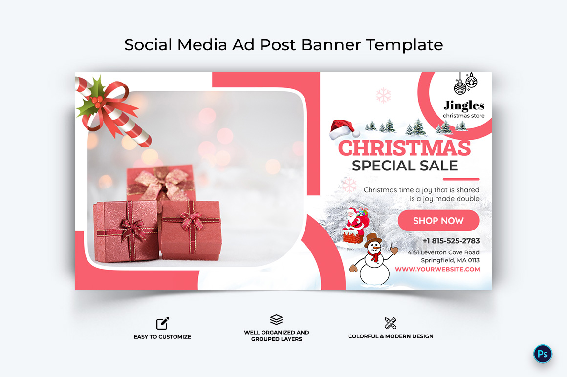 Christmas Sale Offer Facebook Ad Banner Design Template-12