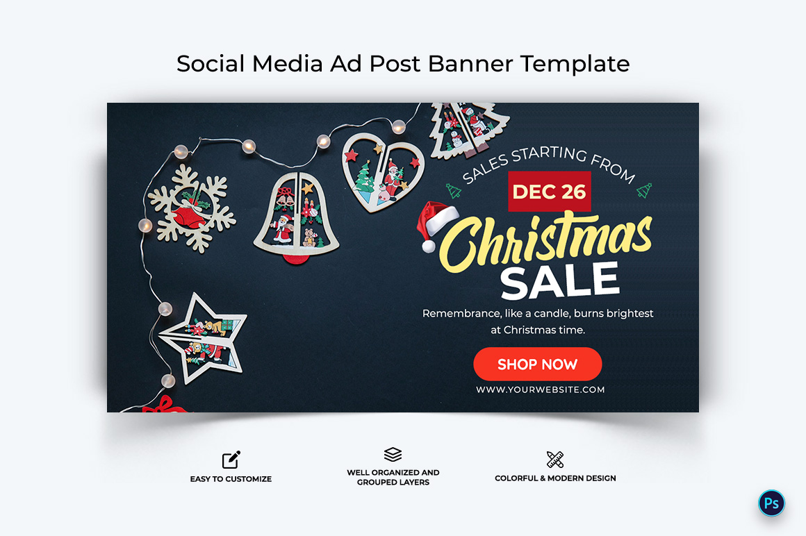 Christmas Sale Offer Facebook Ad Banner Design Template-15