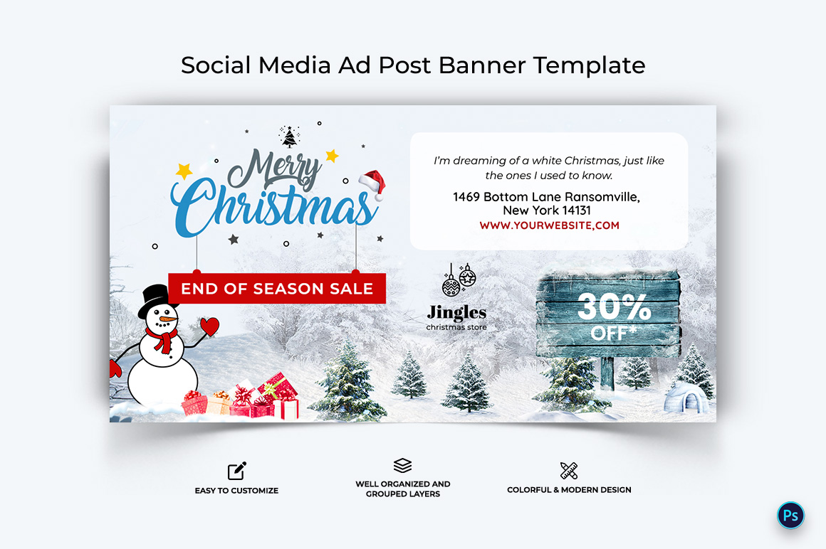 Christmas Sale Offer Facebook Ad Banner Design Template-16