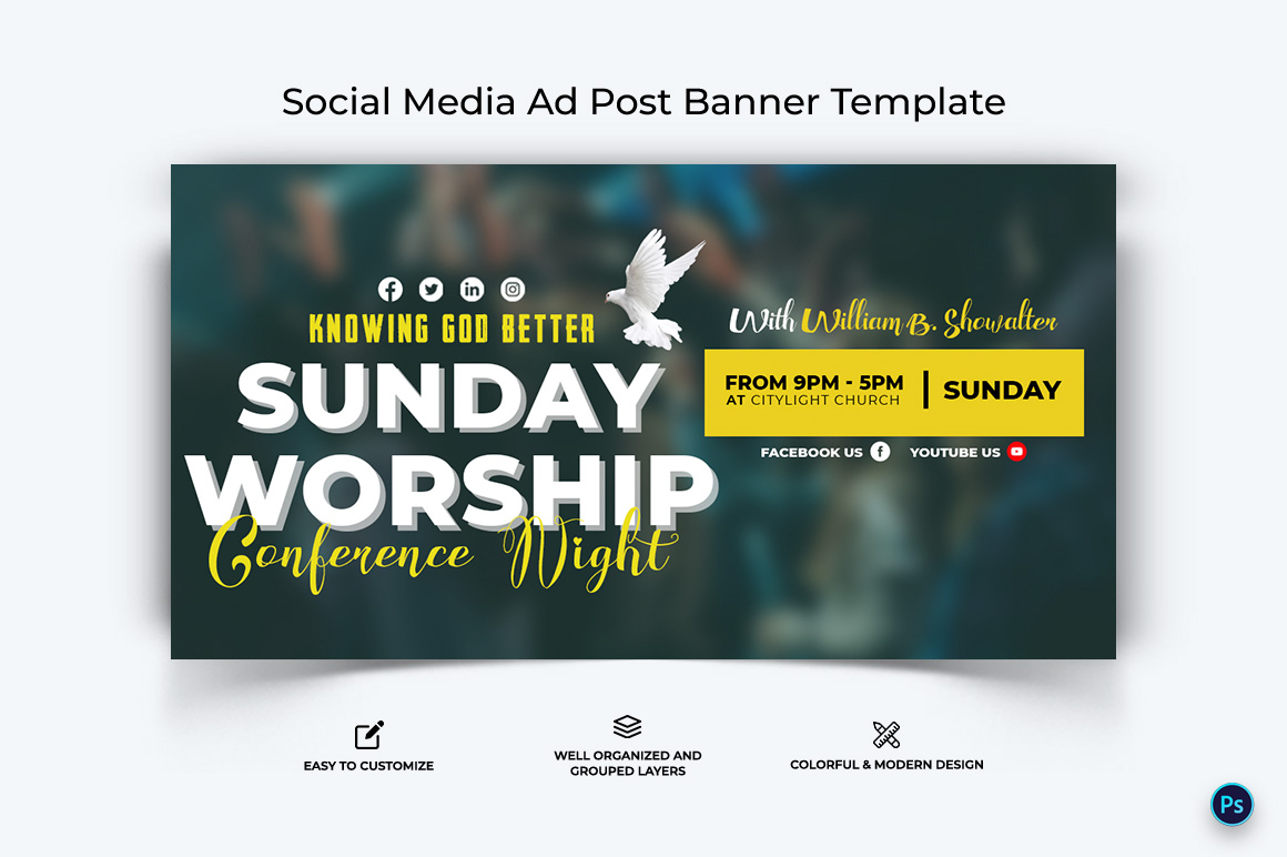 Church Facebook Ad Banner Design Template-10