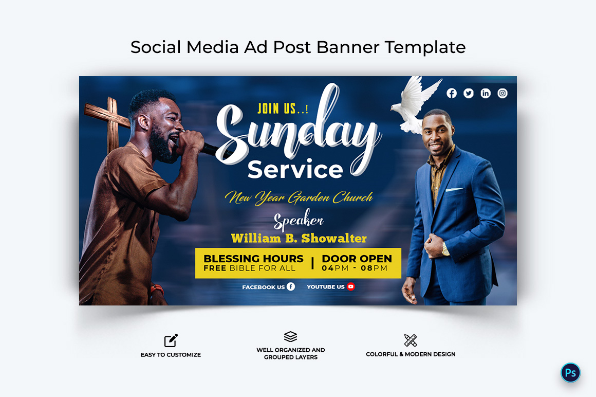 Church Facebook Ad Banner Design Template-11