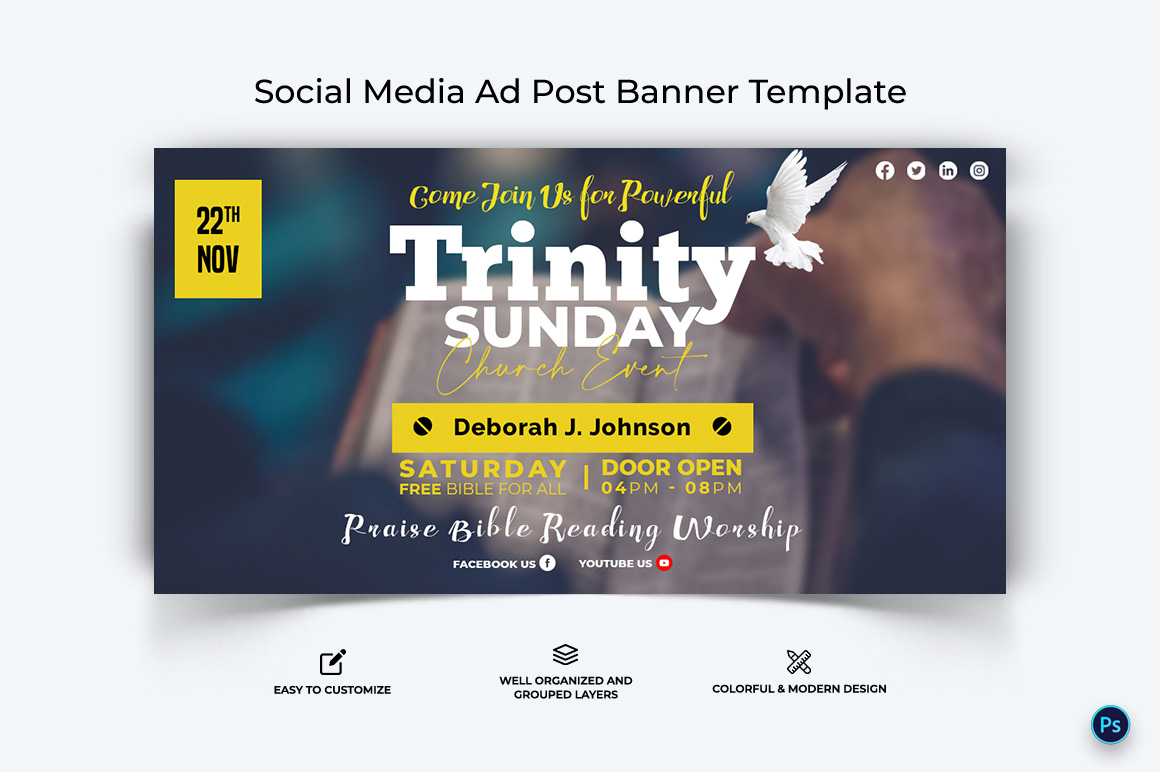 Church Facebook Ad Banner Design Template-12